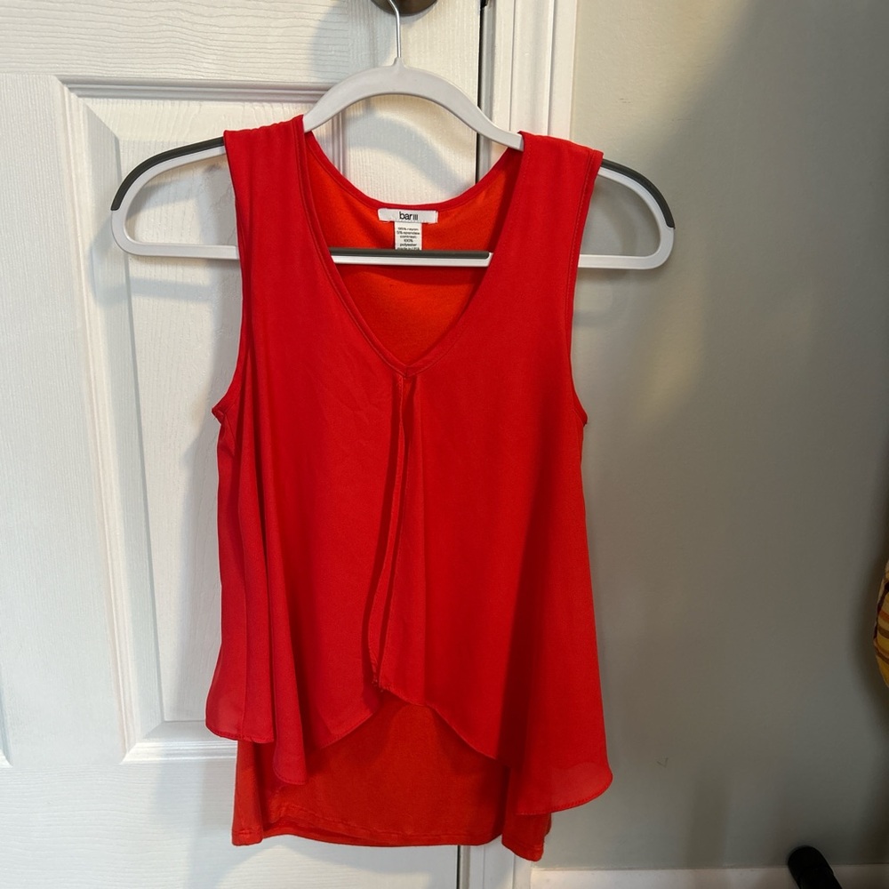 Bar III Red Sleeveless Tank Top